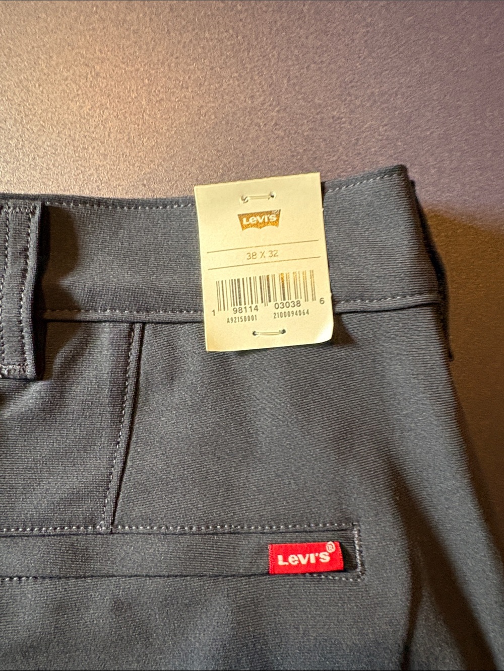Levi's Men's navy blue stretchy tech pants Chinos 38x32